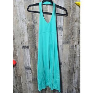 Patagonia Teal Morning Glory Midi Halter Dress